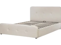 Letto contenitore Tessuto RENNES 160 x 200 cm Beige