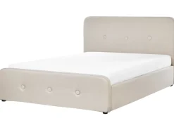 Letto contenitore Tessuto RENNES 160 x 200 cm Beige