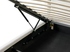 Letto contenitore Tessuto BERNAY 180 x 200 cm Bianco sporco