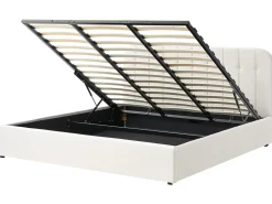 Letto contenitore Tessuto CHALLANS 180 x 200 cm Bianco sporco