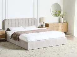 Letto contenitore Tessuto CHALLANS 180 x 200 cm Bianco sporco