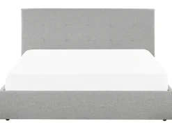 Letto contenitore Tessuto LORIENT 180 x 200 cm Grigio