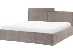 Letto contenitore Tessuto LAGARDE 180 x 200 cm Tortora