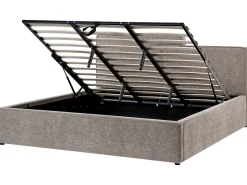 Letto contenitore Tessuto LAGARDE 180 x 200 cm Tortora