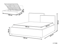 Letto contenitore Tessuto LAGARDE 180 x 200 cm Tortora