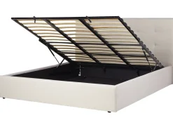 Letto contenitore Tessuto LORIENT 180 x 200 cm Beige