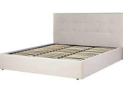 Letto contenitore Tessuto LORIENT 180 x 200 cm Beige