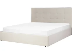 Letto contenitore Tessuto LORIENT 180 x 200 cm Beige