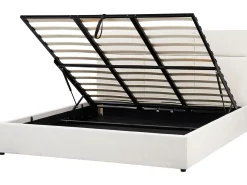 Letto contenitore Tessuto LAGORD 180 x 200 cm Bianco sporco