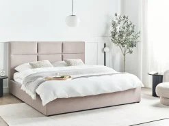 Letto contenitore Tessuto LAGORD 180 x 200 cm Tortora