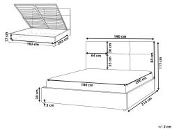Letto contenitore Tessuto LAGORD 180 x 200 cm Tortora