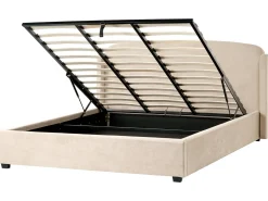 Letto contenitore Tessuto BERNAY 180 x 200 cm Tortora