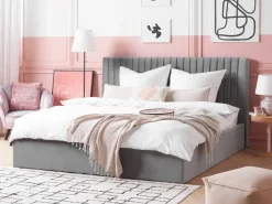 Letto contenitore Velluto VION 180 x 200 cm Grigio
