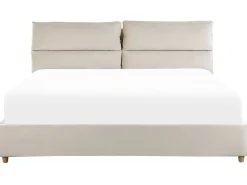 Letto contenitore Velluto BATILLY 180 x 200 cm Beige chiaro