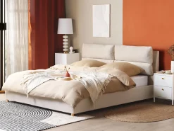 Letto contenitore Velluto BATILLY 180 x 200 cm Beige chiaro