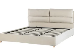 Letto contenitore Velluto BATILLY 180 x 200 cm Beige chiaro