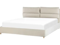 Letto contenitore Velluto BATILLY 180 x 200 cm Beige chiaro