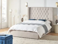 Letto contenitore Velluto LUBBON 140 x 200 cm Tortora