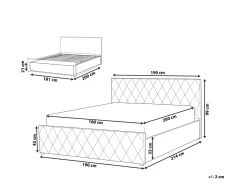 Letto contenitore Velluto ROCHEFORT 180 x 200 cm Beige