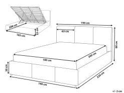 Letto contenitore Velluto BOUSSE 180 x 200 cm Grigio chiaro