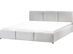 Letto contenitore Velluto BOUSSE 180 x 200 cm Grigio chiaro