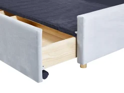 Letto contenitore Velluto VERNOYES 160 x 200 cm Grigio chiaro