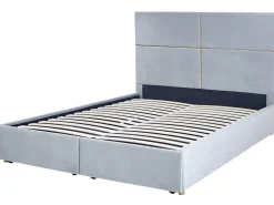 Letto contenitore Velluto VERNOYES 160 x 200 cm Grigio chiaro