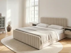Letto contenitore Velluto LUNAN 180 x 200 cm Beige
