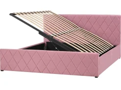 Letto contenitore Velluto ROCHEFORT 160 x 200 cm Rosa