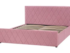 Letto contenitore Velluto ROCHEFORT 160 x 200 cm Rosa