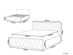 Letto contenitore Velluto ROCHEFORT 160 x 200 cm Rosa