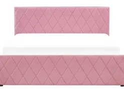 Letto contenitore Velluto ROCHEFORT 160 x 200 cm Rosa