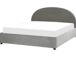 Letto contenitore Velluto VAUCLUSE 180 x 200 cm Grigio chiaro