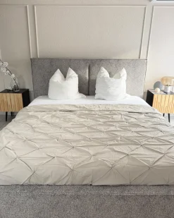 Letto contenitore Velluto elasticizzato MOISSAC 180 x 200 cm Nero/Bianco