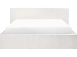 Letto contenitore Velluto a coste LILLEBONNE 180 x 200 cm Beige chiaro