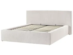 Letto contenitore Velluto a coste LILLEBONNE 140 x 200 cm Beige chiaro