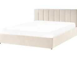 Letto contenitore Velluto DREUX 180 x 200 cm Beige chiaro