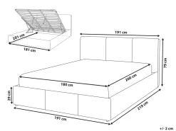 Letto contenitore Velluto BOUSSE 180 x 200 cm Grigio scuro
