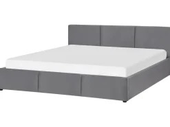 Letto contenitore Velluto BOUSSE 180 x 200 cm Grigio scuro