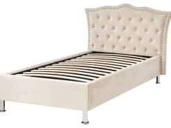 Letto contenitore Velluto METZ 90 x 200 cm Beige