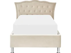 Letto contenitore Velluto METZ 90 x 200 cm Beige