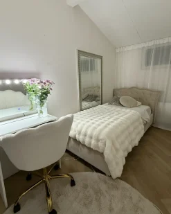 Letto contenitore Velluto METZ 90 x 200 cm Beige