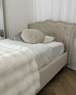 Letto contenitore Velluto METZ 90 x 200 cm Beige