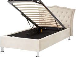 Letto contenitore Velluto METZ 90 x 200 cm Beige