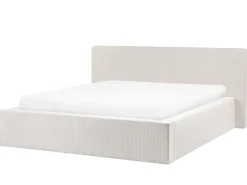 Letto contenitore Velluto a coste LILLEBONNE 160 x 200 cm Beige chiaro