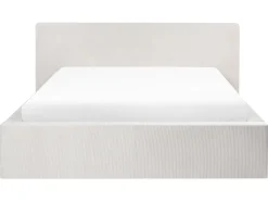 Letto contenitore Velluto a coste LILLEBONNE 160 x 200 cm Beige chiaro
