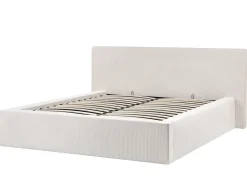 Letto contenitore Velluto a coste LILLEBONNE 160 x 200 cm Beige chiaro
