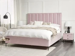 Letto contenitore Velluto SEZANNE 180 x 200 cm Rosa