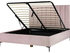 Letto contenitore Velluto SEZANNE 180 x 200 cm Rosa