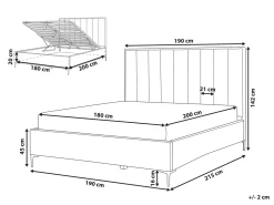 Letto contenitore Velluto SEZANNE 180 x 200 cm Rosa